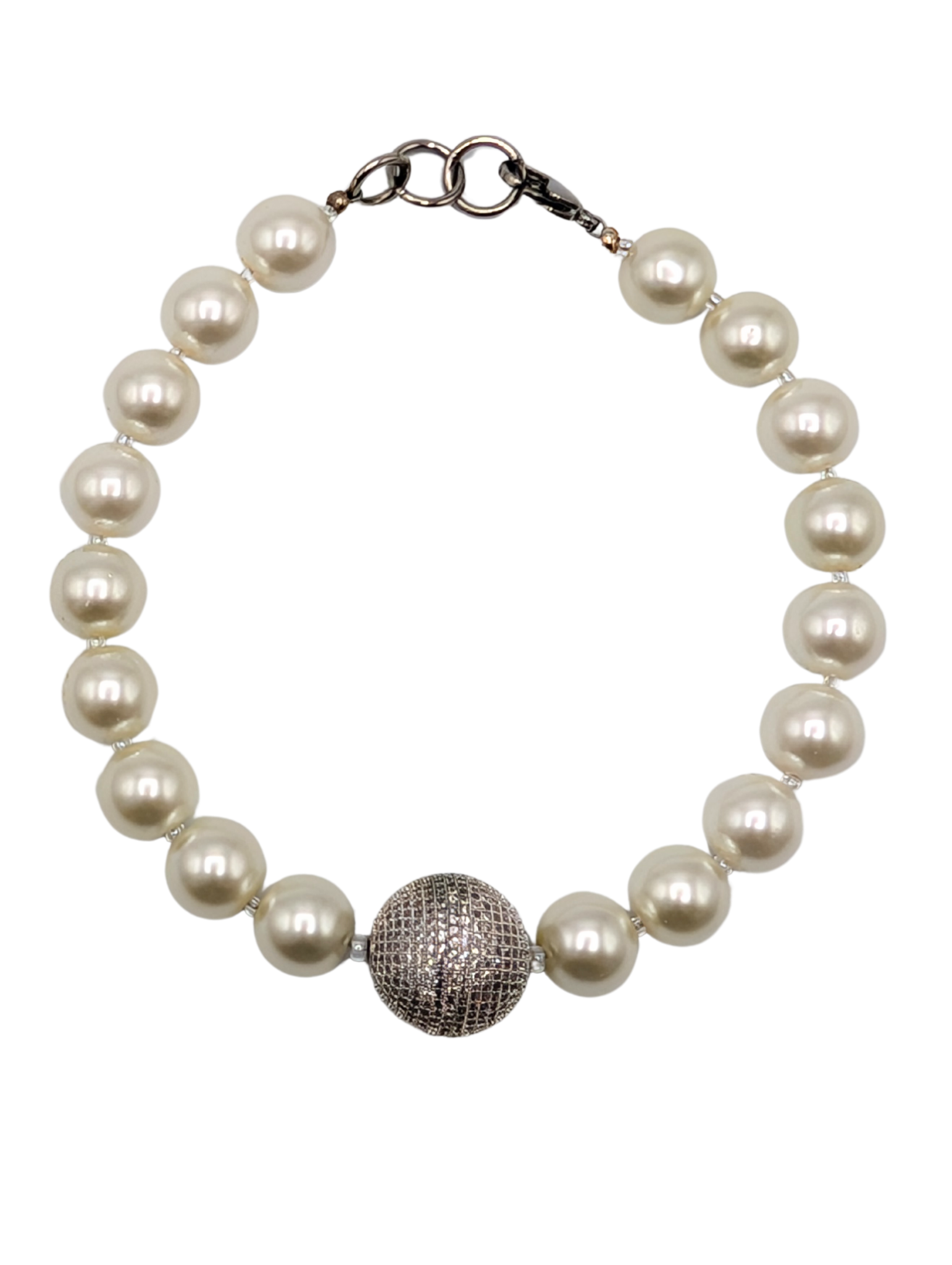 RockStar in Rome Large Pearls Pavé Choker Necklace