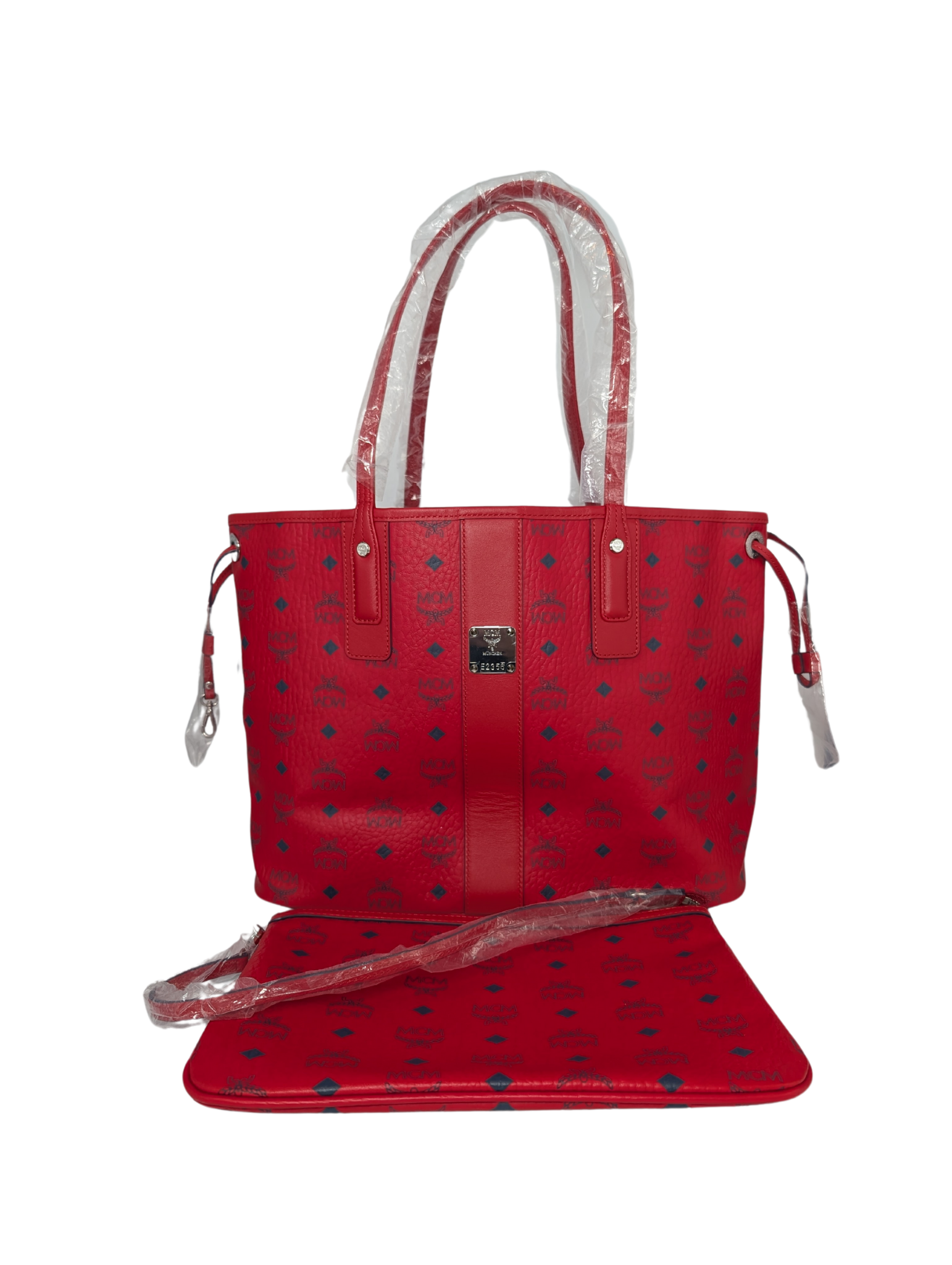 New MCM Liz Reversible Red Visetos Tote