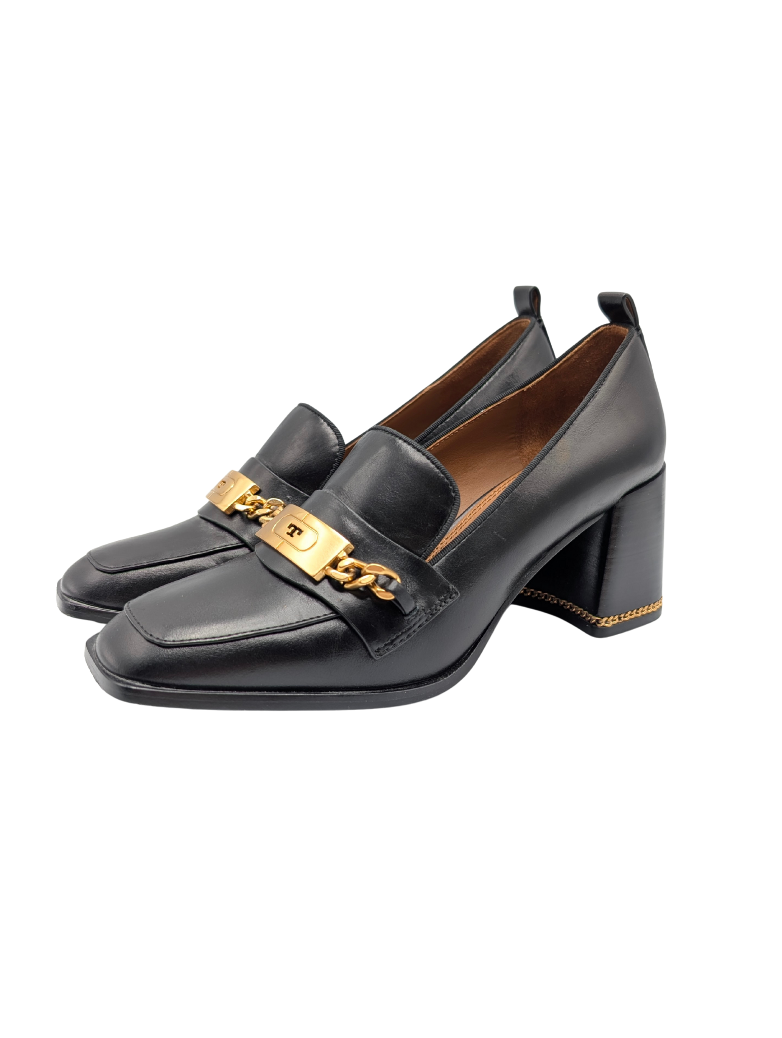 Tory Burch Ruby Chain Black Loafer Pumps Size 8