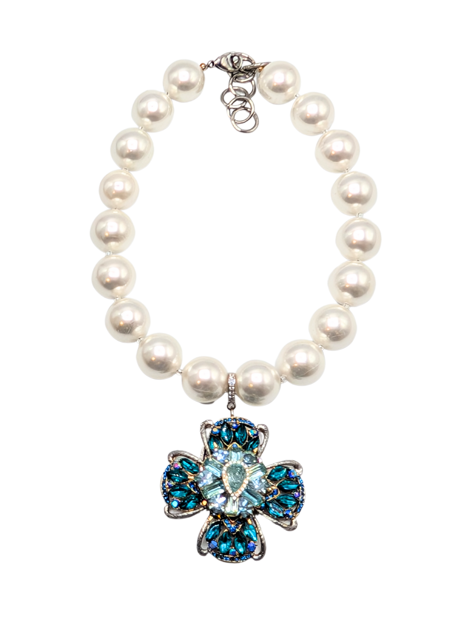 RockStar in Rome Pearl Blue Brooch Pendant Necklace
