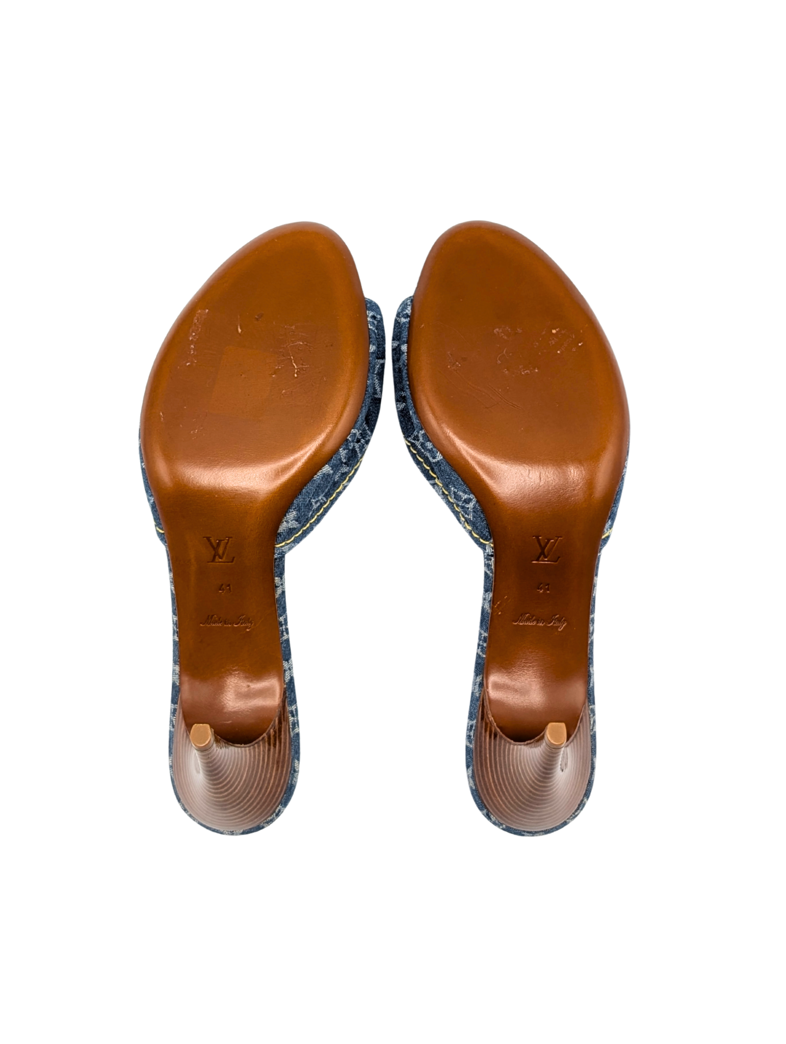 Louis Vuitton Denim Monogram Bow Mules Size 41