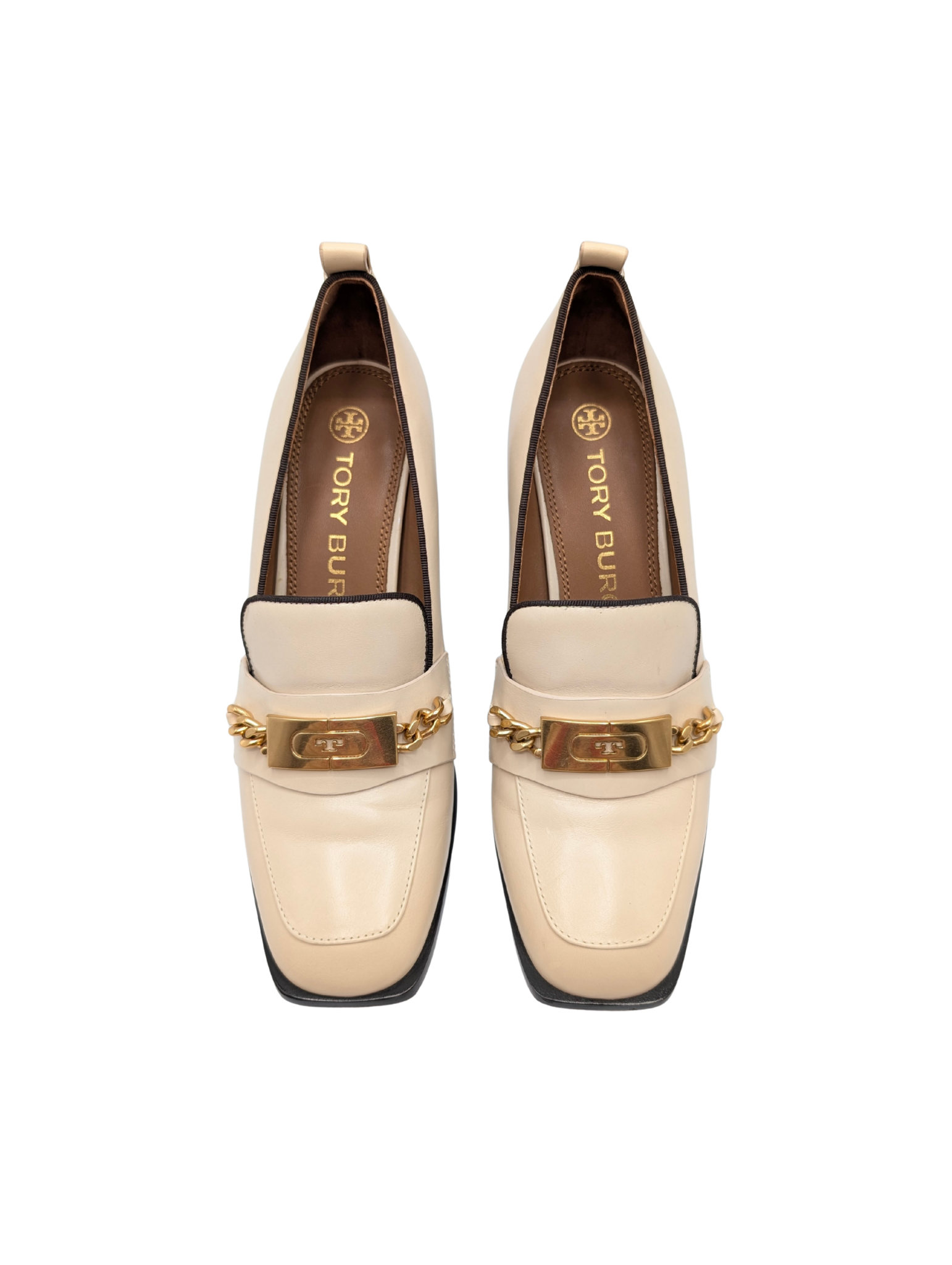 Tory Burch Ruby Chain Dulce de Leche Loafer Pumps Size 8