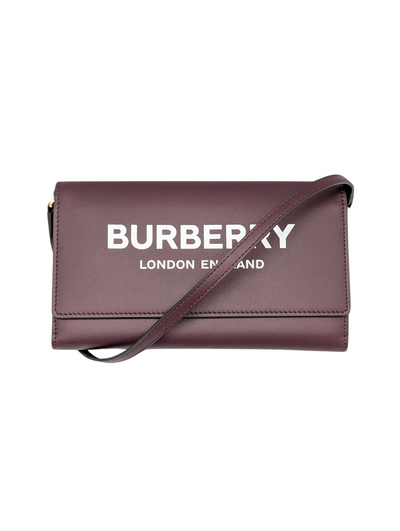 NWOT Burberry Hazelmere Plum Wallet on Strap Crossbody