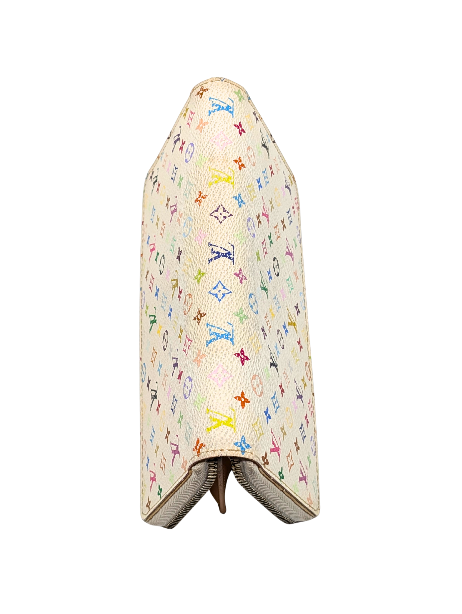 Louis Vuitton White Multicolor Zippy Wallet
