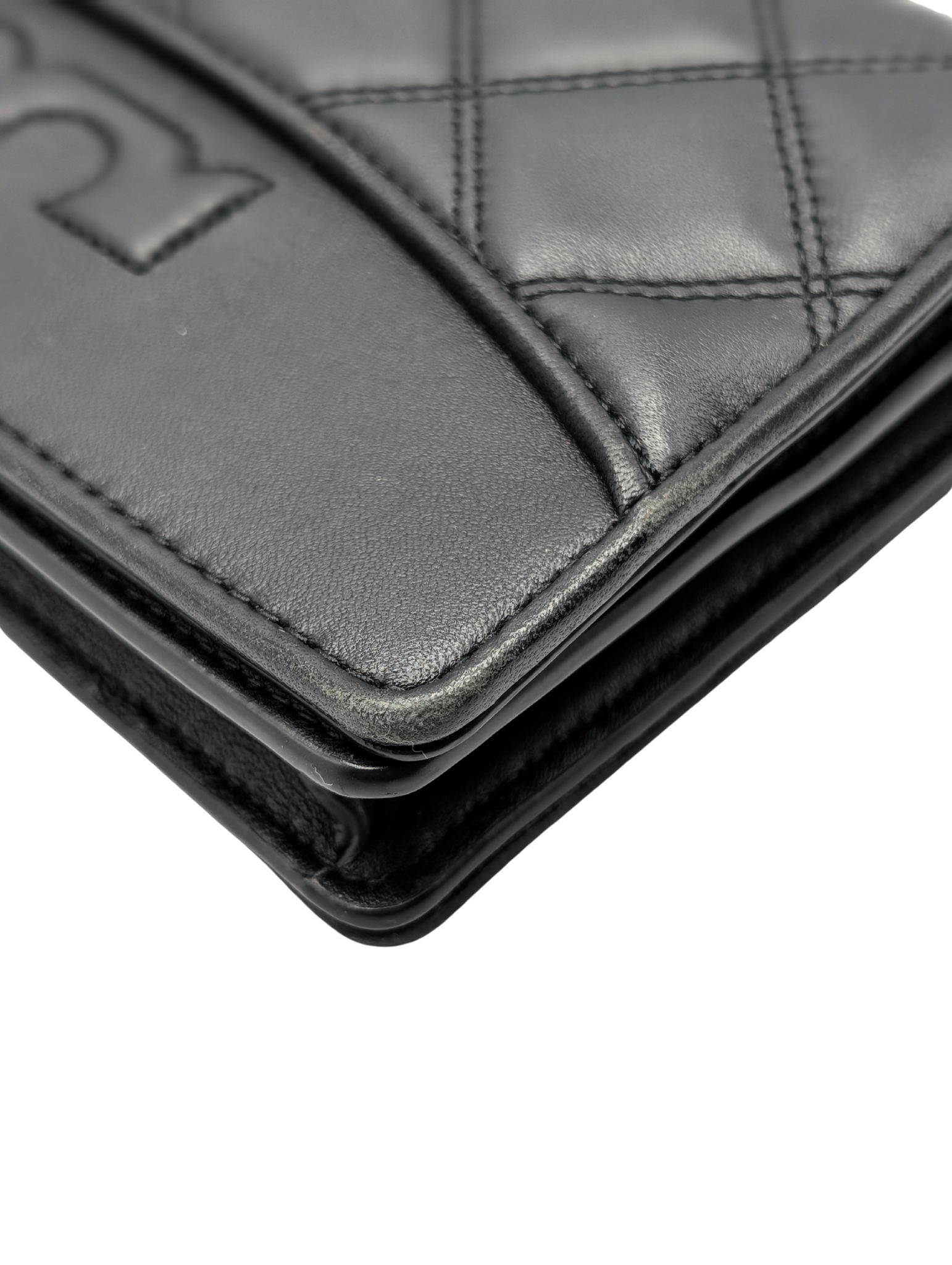 Tory Burch Savannah Black Quilted Chain Wallet Crossbody