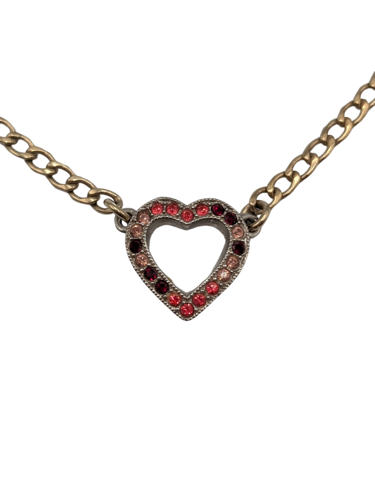 Chanel Eye Heart CC Gold Silver Chain Charm Necklace