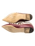 Louis Vuitton Burgundy/Beige Leather Rockstud Caged Ankle Strap Flats Size