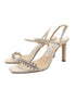 Jimmy Choo Cream Meira Crystal Sandal Heels Size 36.5