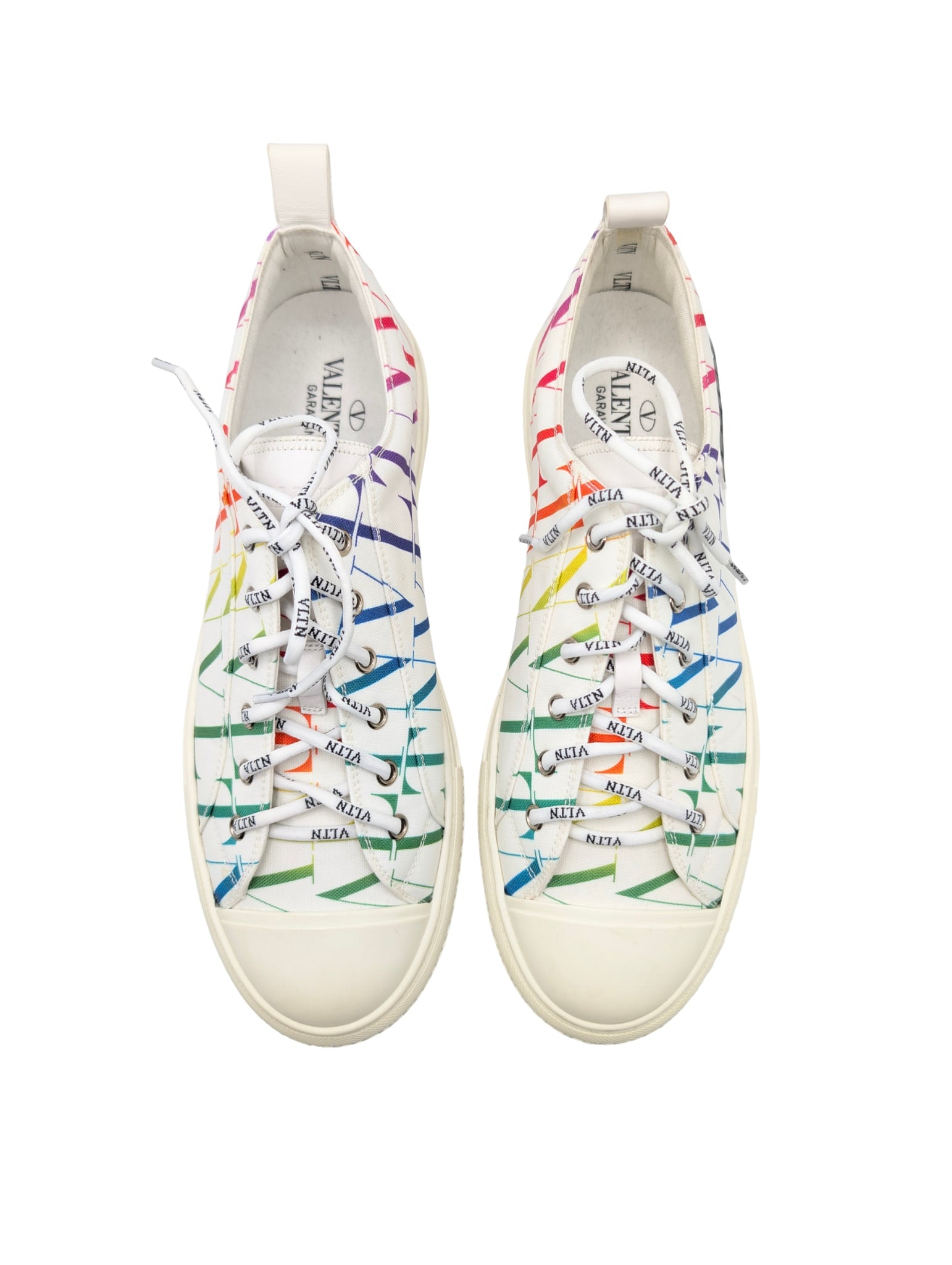 Valentino White Rainbow Giggies VLTN Sneakers Men Size 43