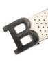 Bally White Perforated Leather B Buckle Belt Men Size 95/38