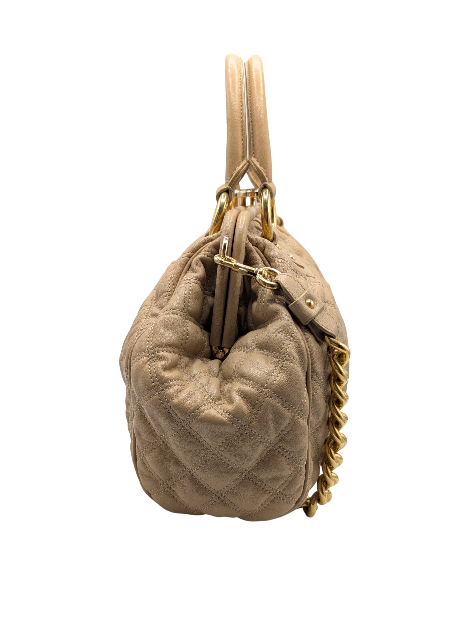 NWT Marc Jacobs Stam Beige Quilted Leather Chain Bag