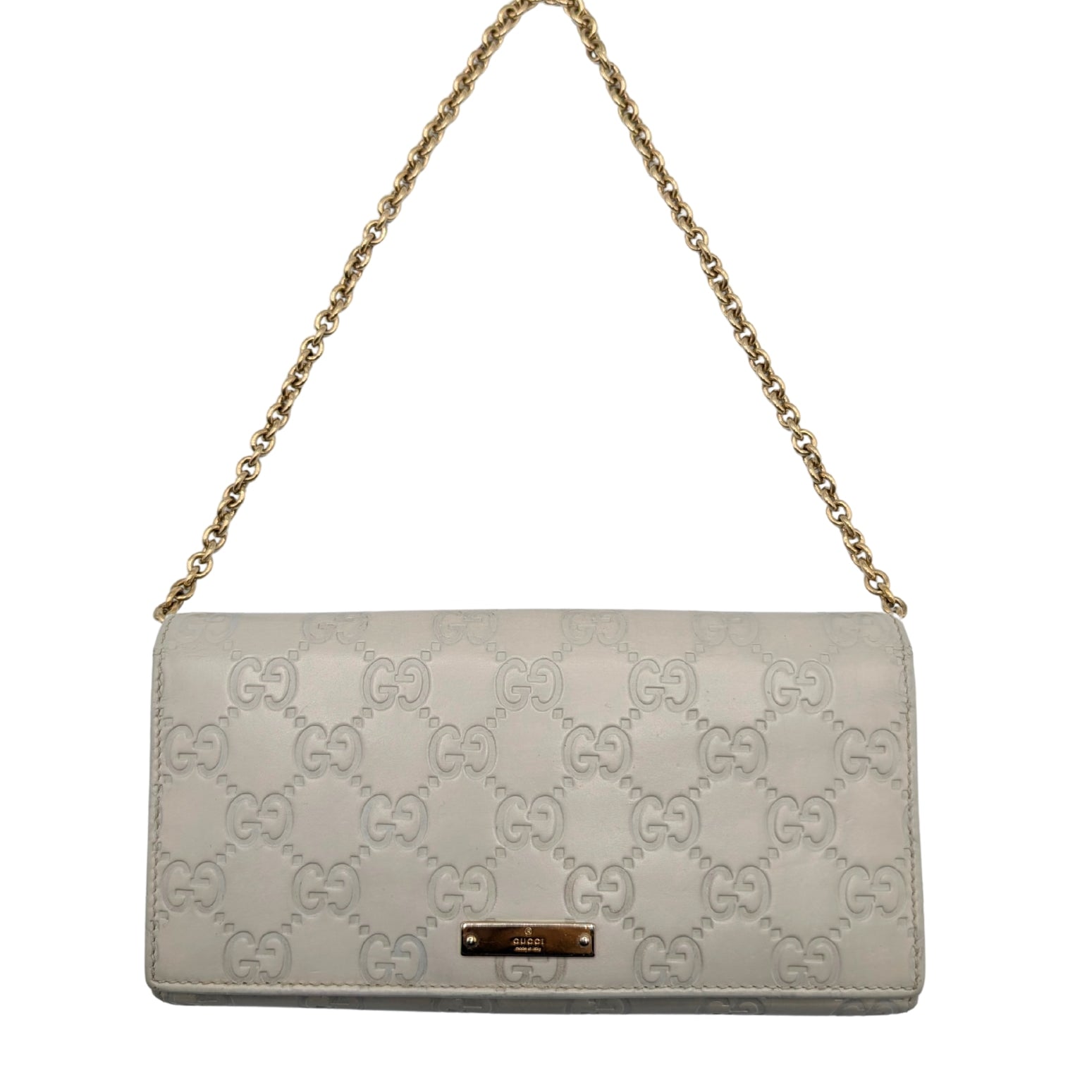 Gucci Beige Guccissima Wallet On Chain Shoulder Bag