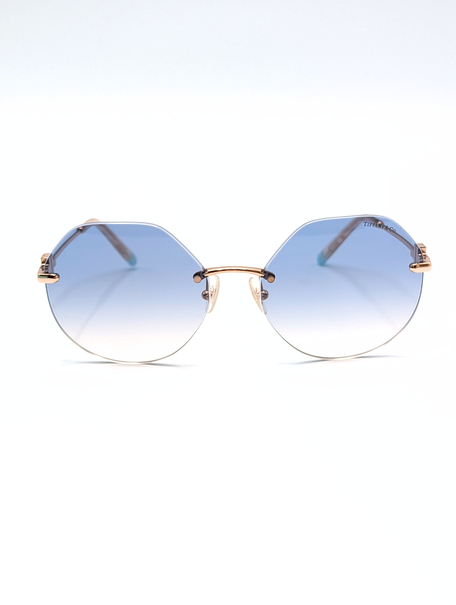tiffany & Co hexagonal Rose gold mother of pearl sunglasses