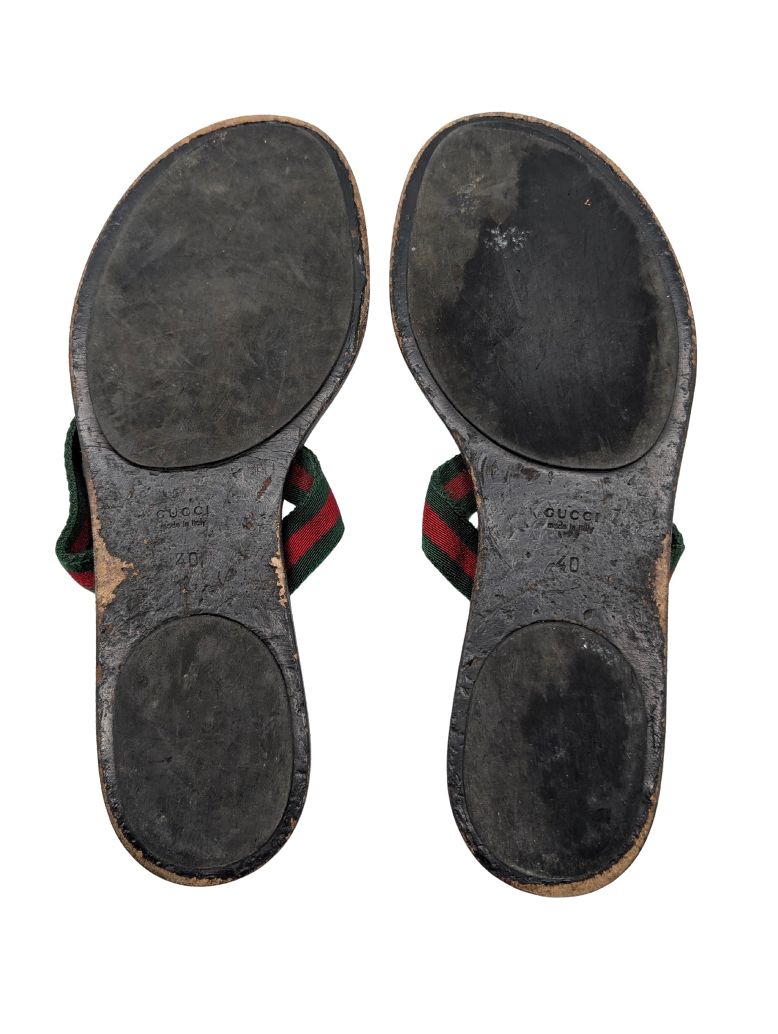 Gucci Kika Black Guccissima Web GG Thong Sandals Size 40