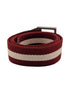 Bally Red/White Stripe Web Belt Men Size 95/38