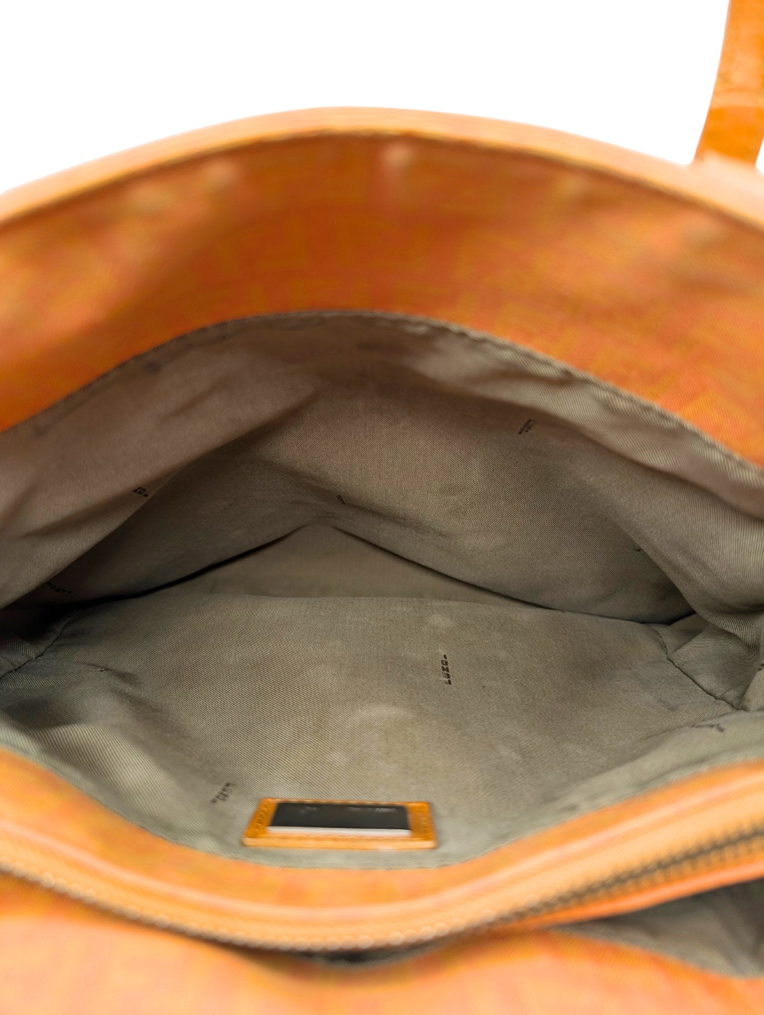 Fendi Orange Zucchino FF Canvas Leather Tote