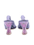 Bottega Veneta Crushed Lilac Leather Plexiglass Glitter Almond Scrunch Pumps Size 39