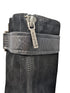 Christian Dior Black Suede Zipper Knee High Boots Y2K Galliano Size 38