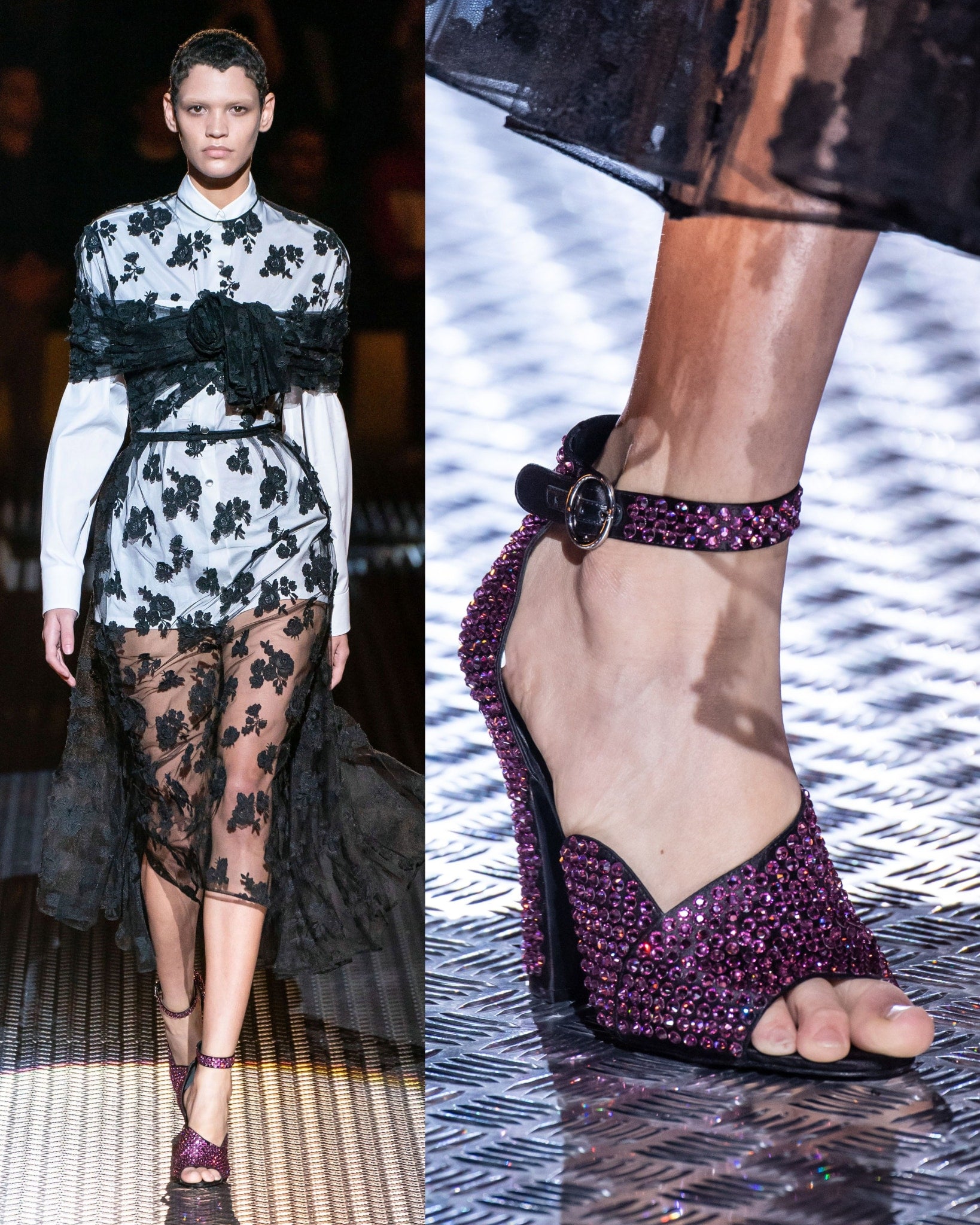 Prada Pink Swarovski Crystal Block Heels Fall 2019 Size 37