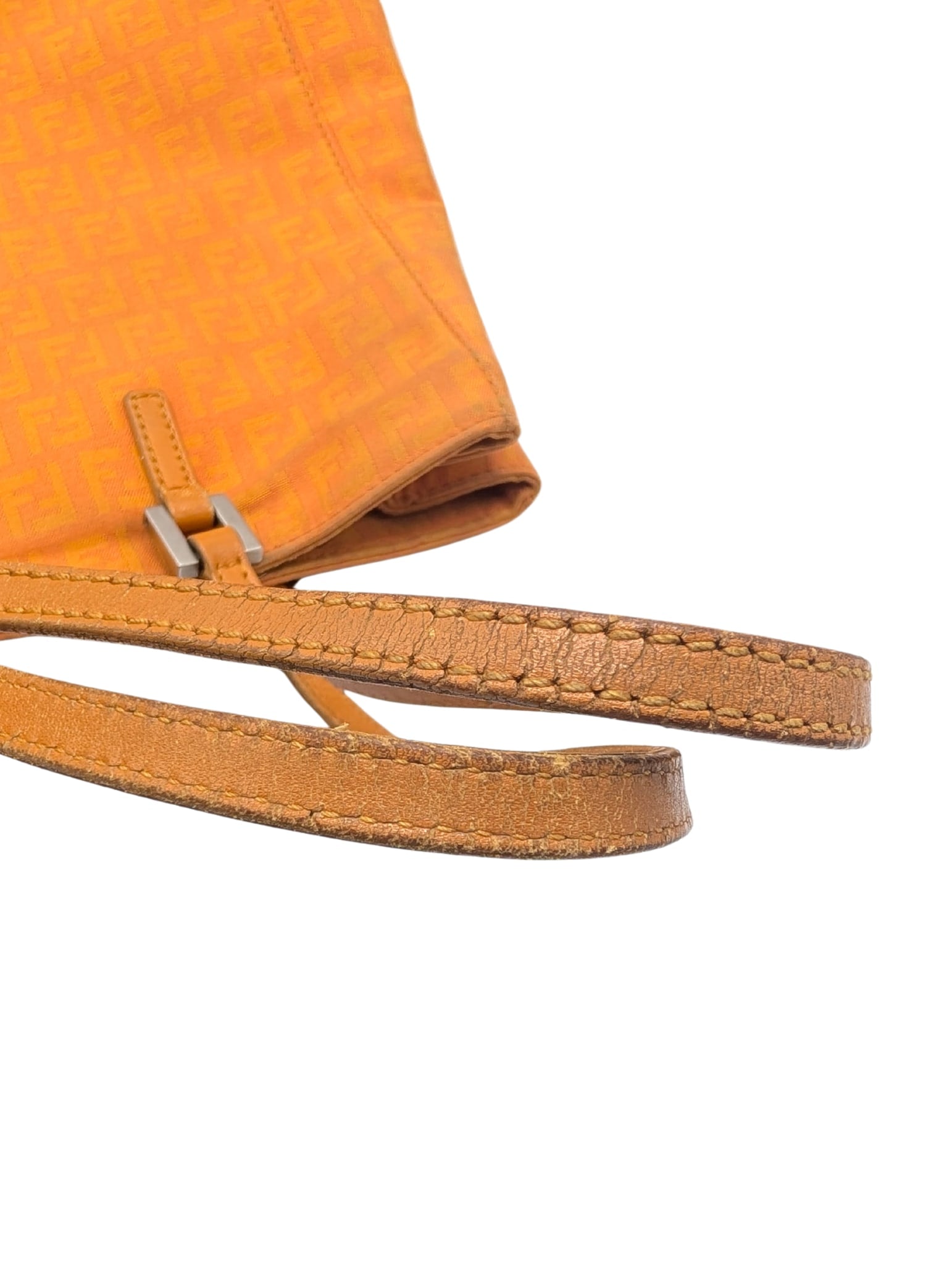 Fendi Orange Zucchino FF Canvas Leather Tote