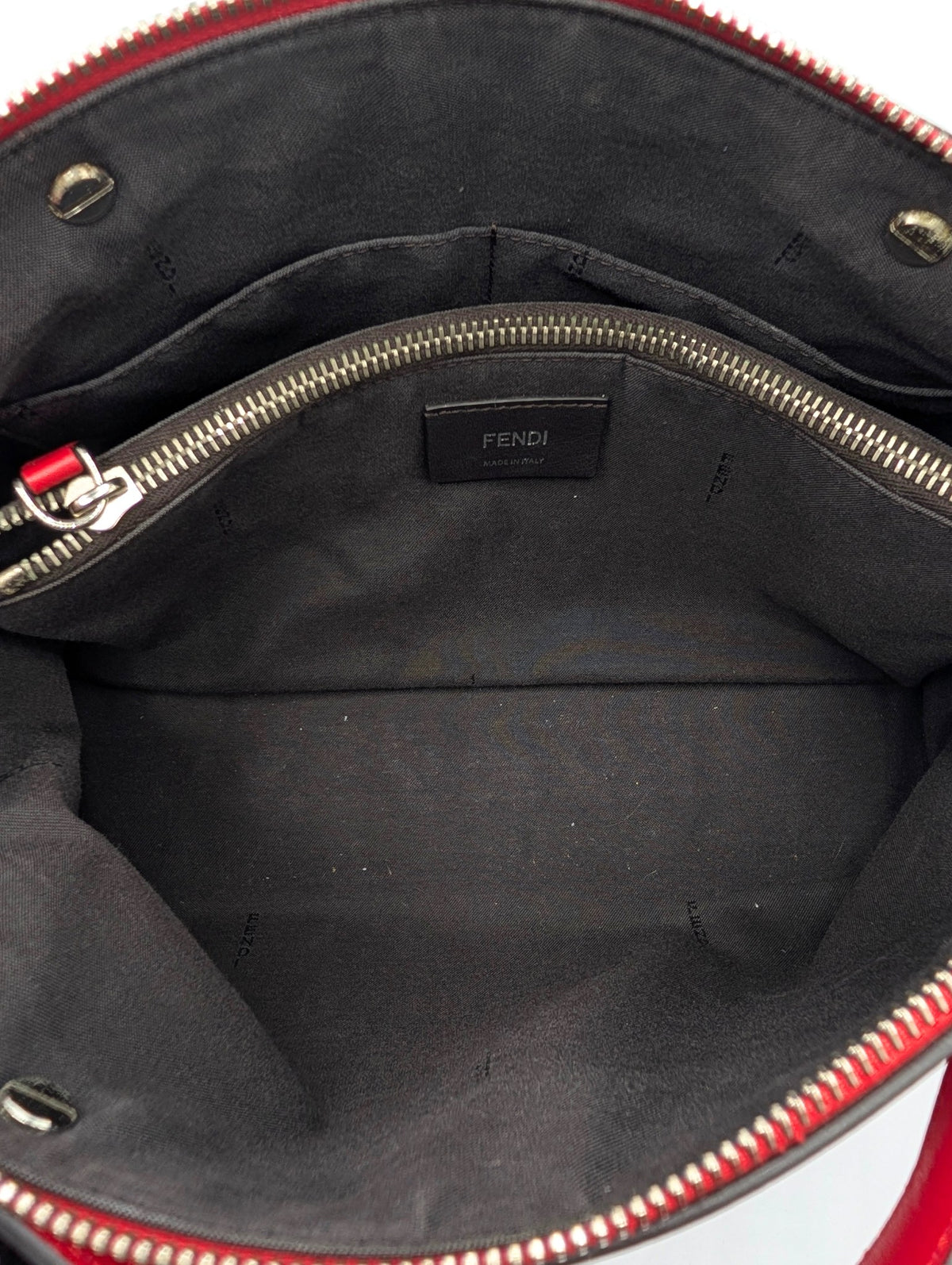 Fendi Red Leather Flowerland By The Way Shoulder Bag