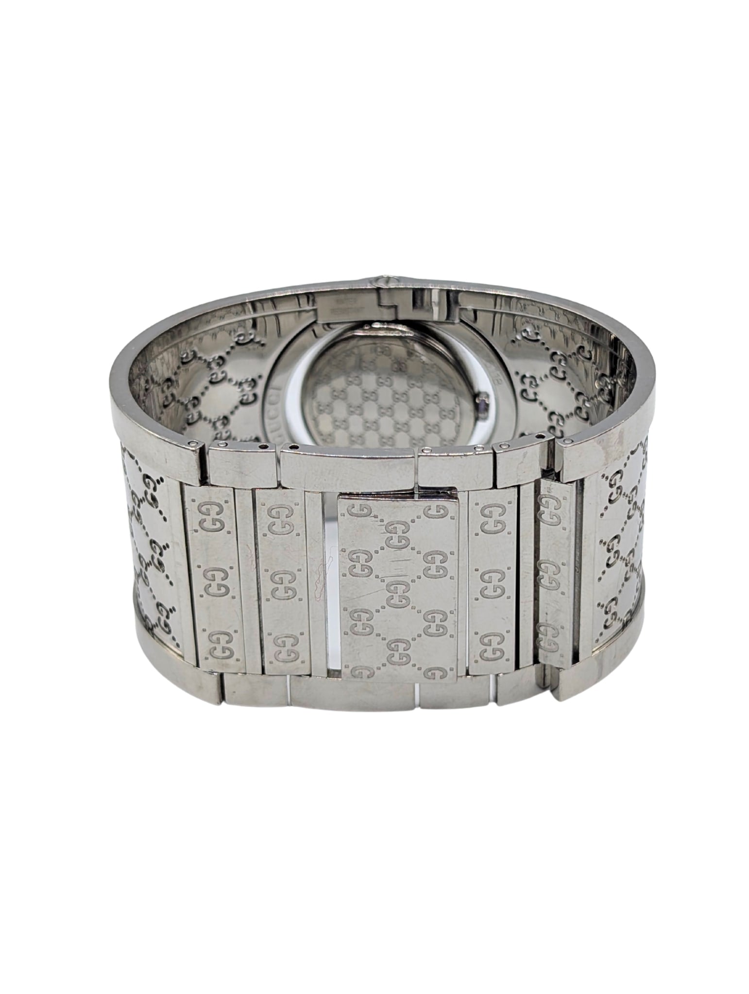 Gucci Monogram GG Stainless Steel Twist Diamond Bezel Watch