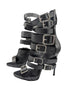 Giuseppe Zanotti Black Leather Coline Buckle Gladiator Heels 110 Size 38