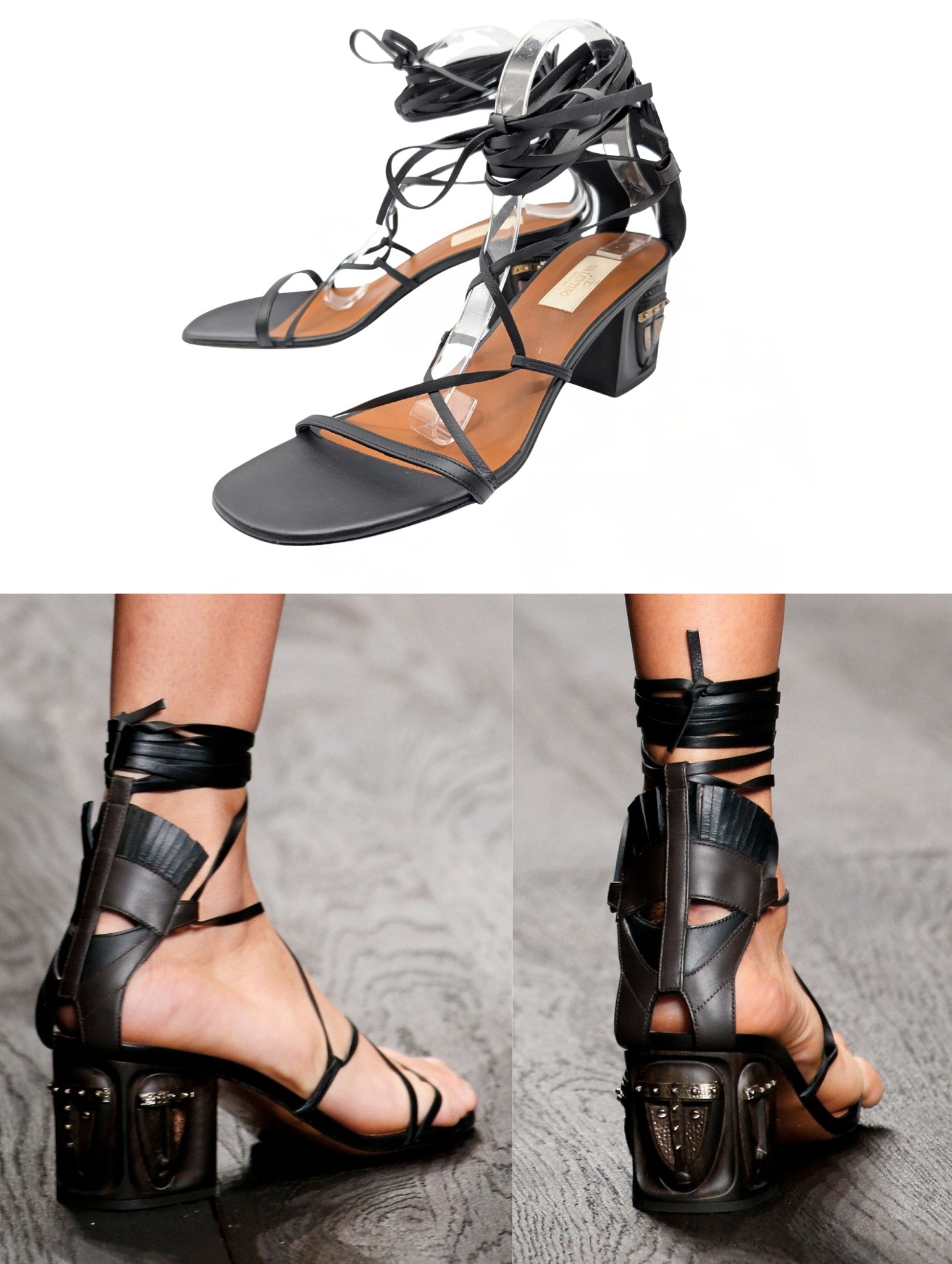 Valentino Garavani Tribal Wrap Sandals Spring 2016 Runway Size 41