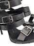 Giuseppe Zanotti Black Leather Coline Buckle Gladiator Heels 110 Size 38