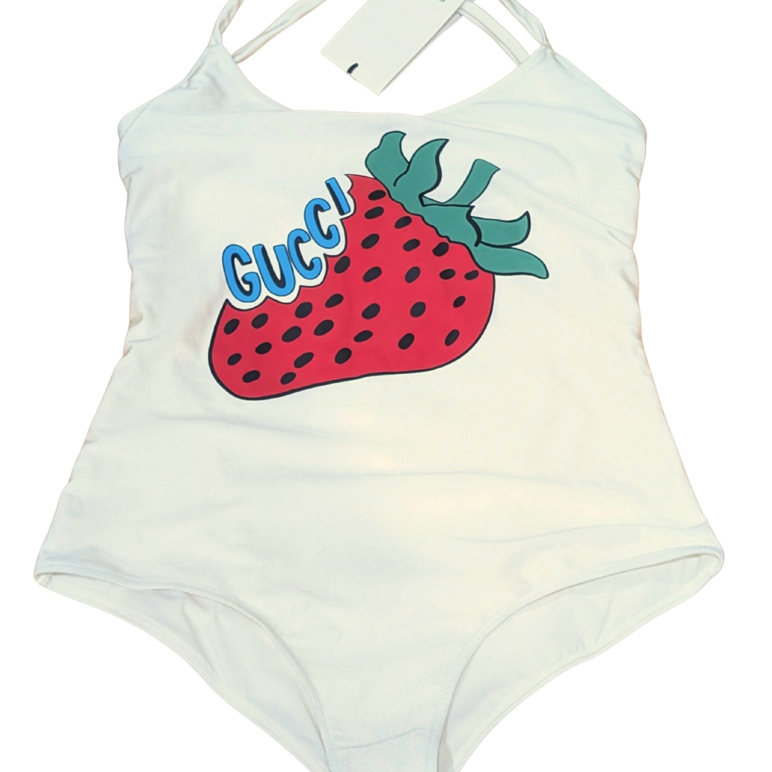 NWT Gucci Cream Strawberry Swimsuit Size Medium