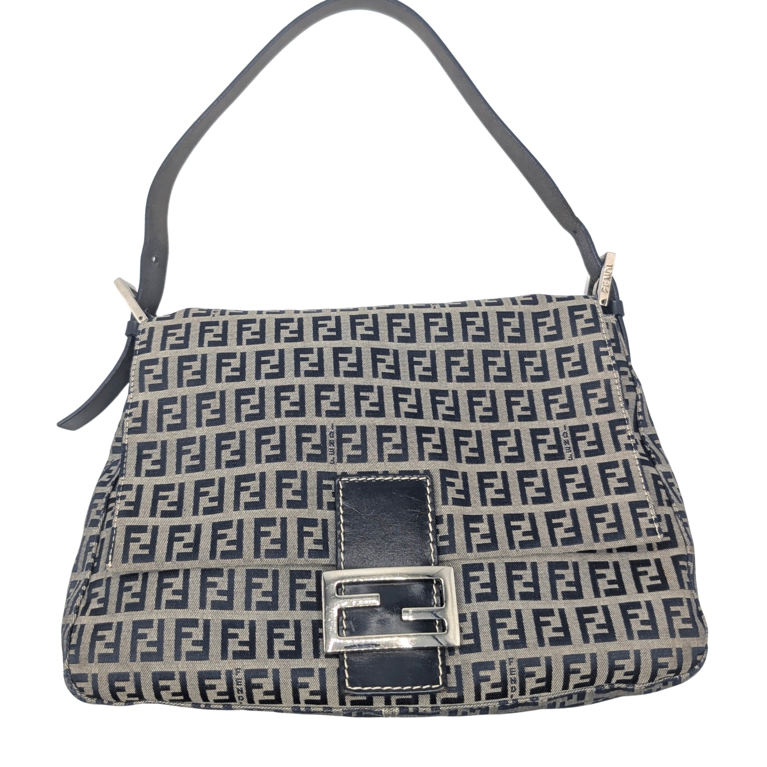 Fendi Navy Zucchino Mama Flap Bag