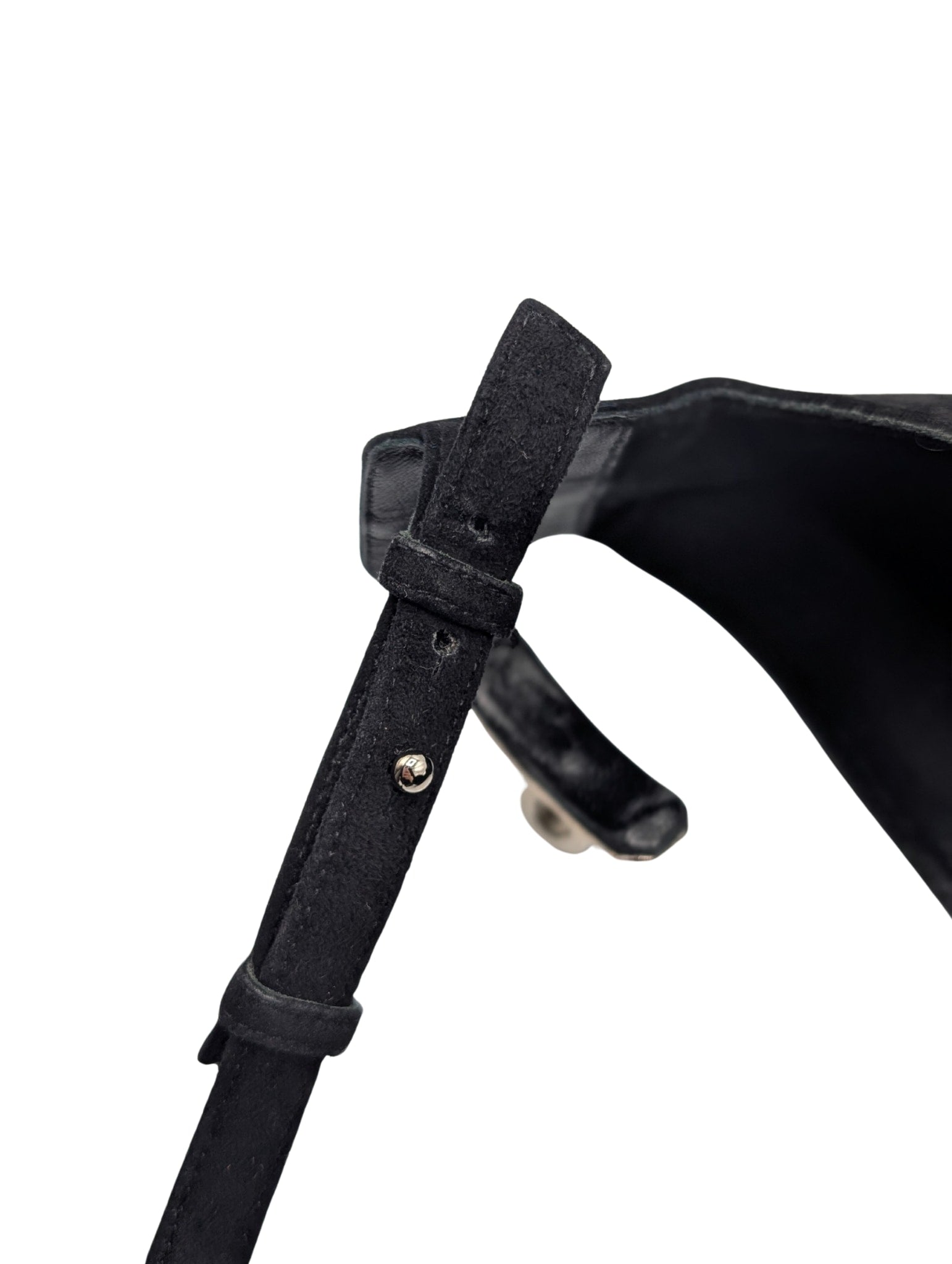 Hermes Black Suede Nina D'Orsay Kelly Lock Heels Size 36