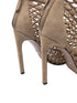 Gucci Beige Suede Woven Caged Eline Ankle Booties Size 37