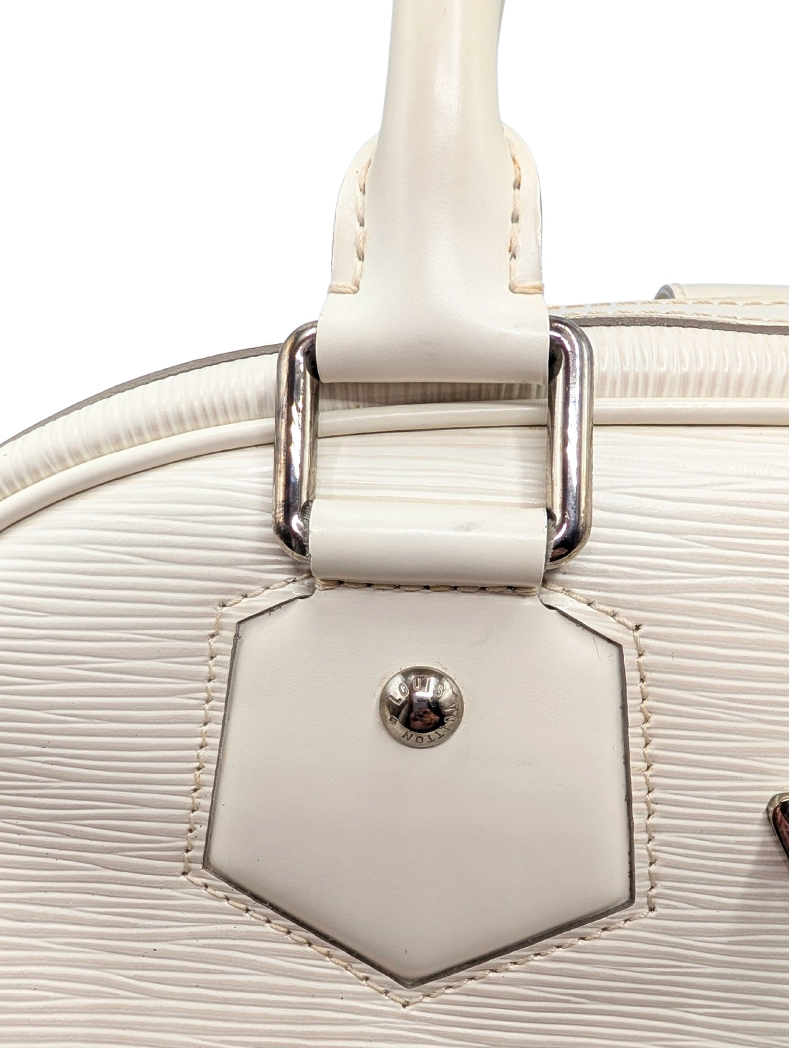 Louis Vuitton Cream Epi Leather Montaigne Bowler Handbag & Eugenie Wallet