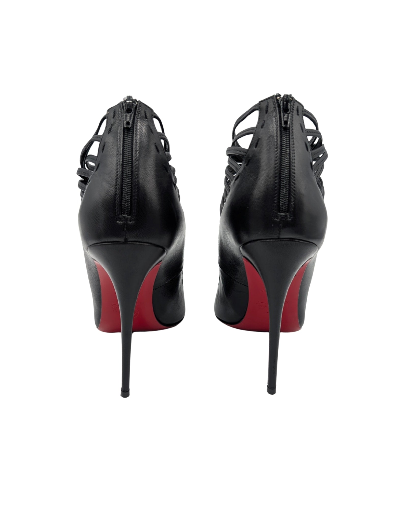 Christian Louboutin Black Leather Gortik Pumps Booties Size 38