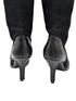 Christian Dior Black Suede Zipper Knee High Boots Y2K Galliano Size 38