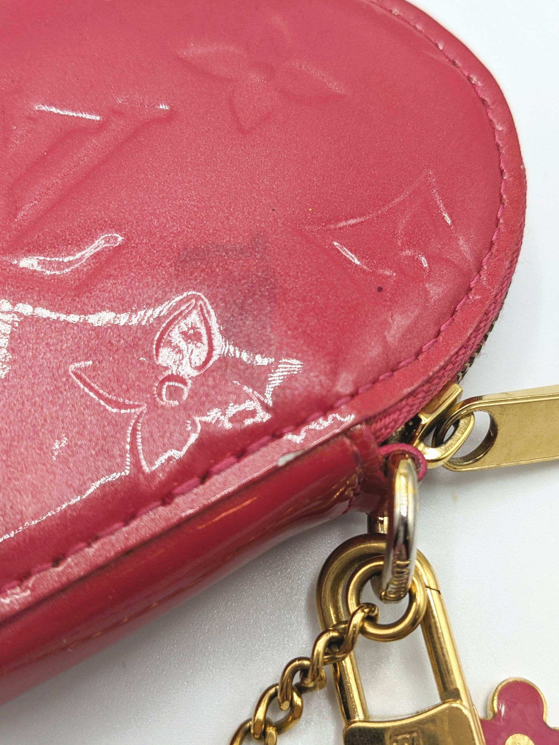 What Goes Around Comes Around Louis Vuitton Purple Vernis Heart Coin Purse