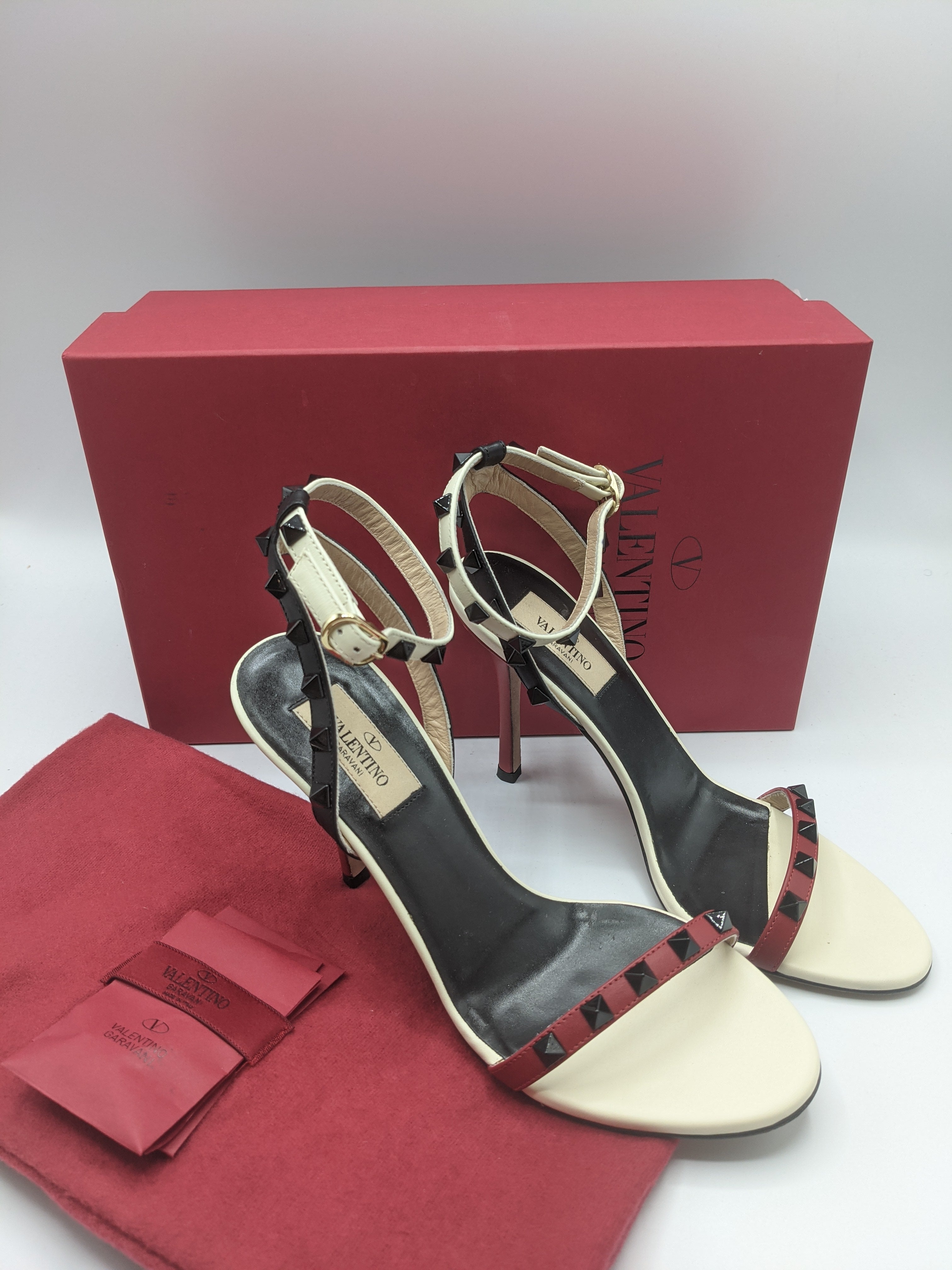 Valentino Garavani Rockstud Ankle Strap Heels 37