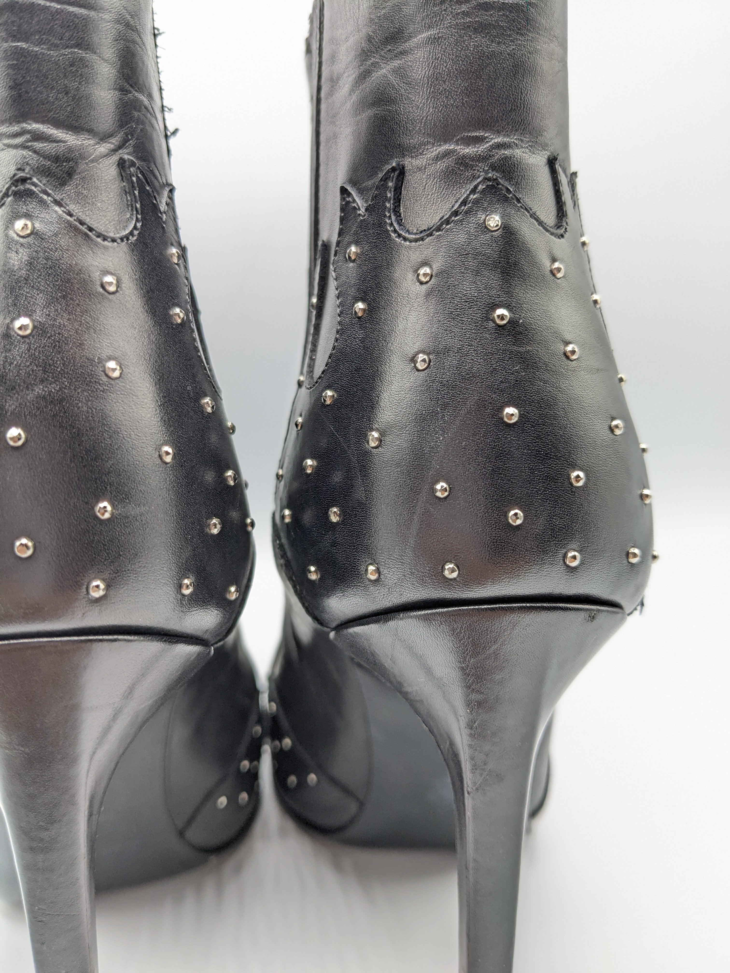 Studded 2024 booties heels