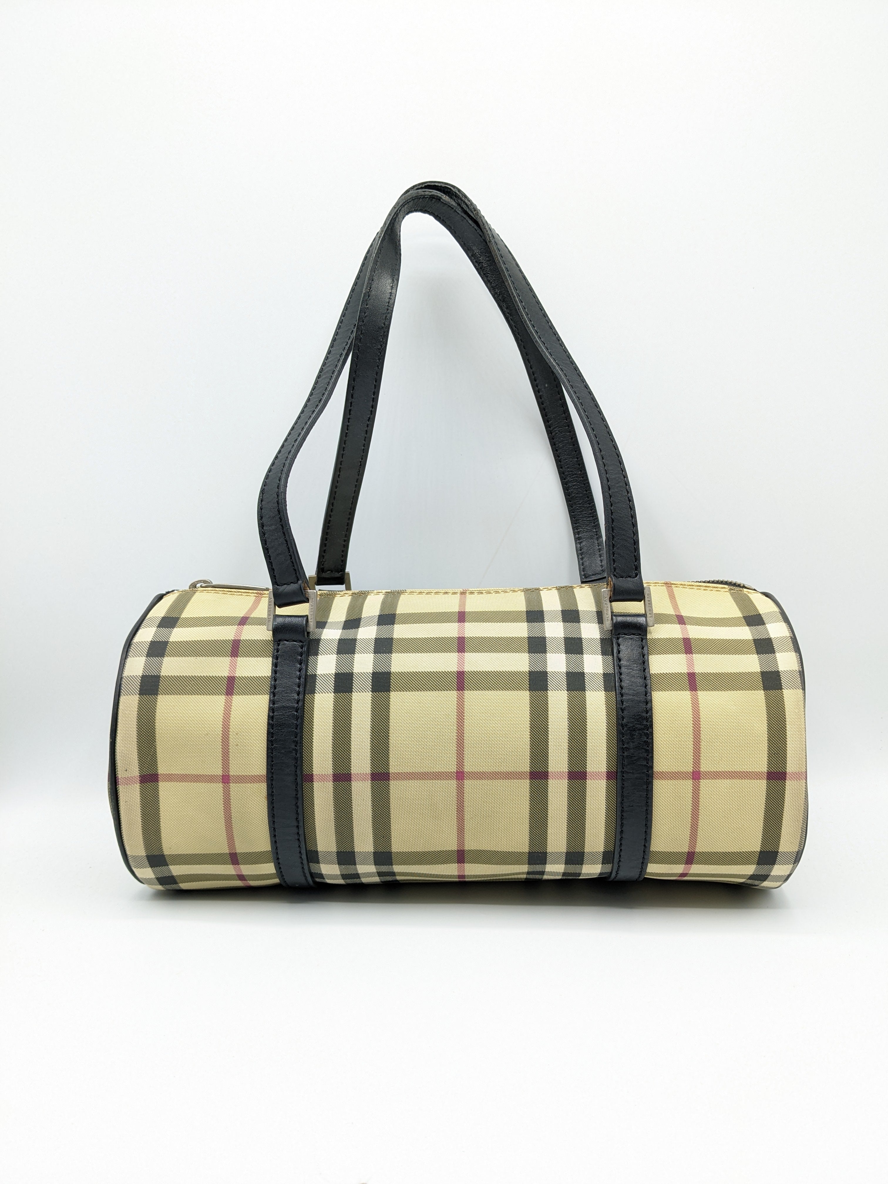 Burberry nova discount check barrel bag