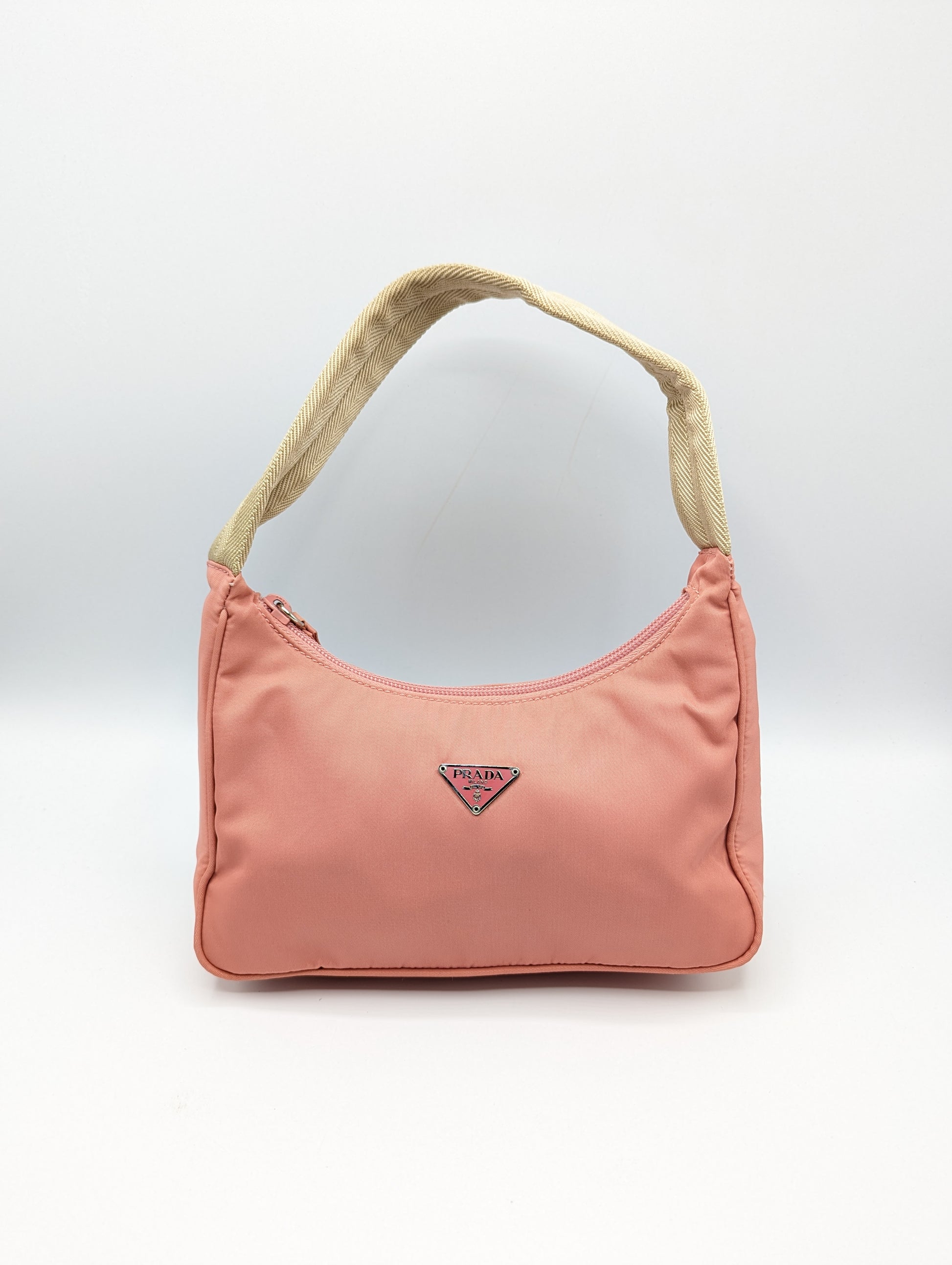 Authentic PRADA Pink Nylon Reversible 2-Way Hand Shoulder Bag